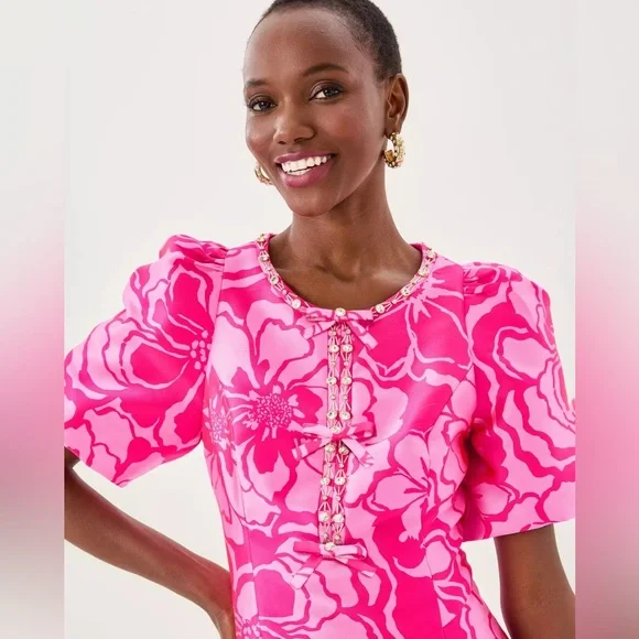 NWT Lilly Pulitzer Britnee Beaded Jacquard Shift Dress - Picture 8 of 10